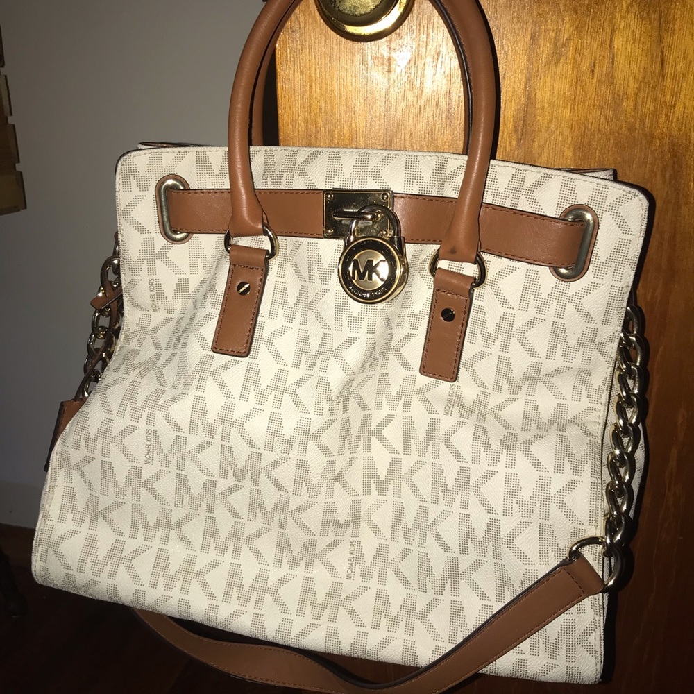 Michael Kors full sized Hamilton white MK pattern